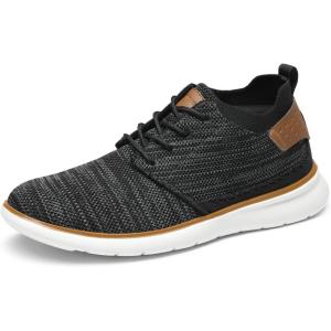 imageBruno Marc Mens Mesh Fabric Fashion Sneakers Casual Oxfords Lightweight Breathable Versatile Walking ShoesBlackGrey