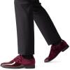 imageBruno Marc Mens Dress Shoes Classic Laceup Caden Glossy Velvet Formal OxfordDark Red