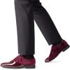 imageBruno Marc Mens Dress Tuxedo Shoes Classic Patent Velvet Laceup Formal Caden OxfordDark Red