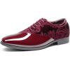 imageBruno Marc Mens Dress Tuxedo Shoes Classic Patent Velvet Laceup Formal Caden OxfordDark Red