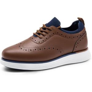 imageBruno Marc Boys MaxFlex Dress Sneakers Oxfords Casual Wingtip Brogue ShoesBrown
