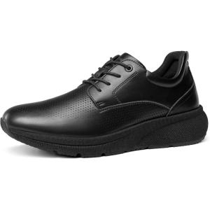 imageBruno Marc Mens Dress Sneakers Casual Lace Up Oxford Cushioned Walking Shoes Lightweight Breathable MaxFlex ActiveUrbanAll Black