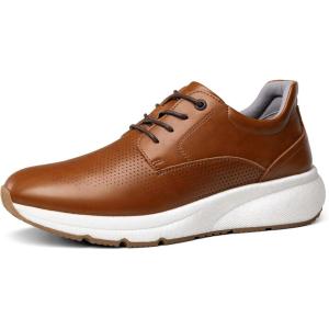 imageBruno Marc Mens Dress Sneakers Casual Lace Up Oxford Cushioned Walking Shoes Lightweight Breathable MaxFlex ActiveUrbanBrown