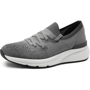 imageBruno Marc Mens Sneaker Casual Walking Shoes Cushioning Slip On Shoes Breathable Non Slip Lightweight Sneakers Comfortable Mesh Sports Shoes EZFlex BreezeStepepDark Grey