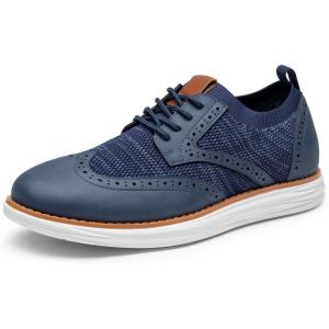 imageBruno Marc Mens KnitFlex SmartCraft Mesh Oxfords Sneakers Casual Dress LaceUp Lightweight Walking Shoes8navy