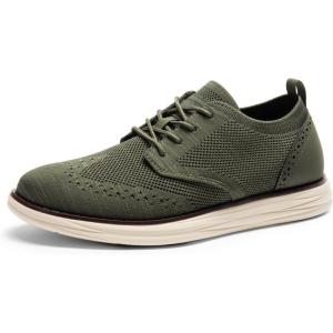 imageBruno Marc Mens KnitFlex SmartCraft Mesh Oxfords Sneakers Casual Dress LaceUp Lightweight Walking ShoesGreen