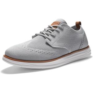 imageBruno Marc Mens KnitFlex SmartCraft Mesh Oxfords Sneakers Casual Dress LaceUp Lightweight Walking ShoesGrey