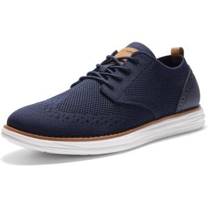 imageBruno Marc Mens KnitFlex SmartCraft Mesh Oxfords Sneakers Casual Dress LaceUp Lightweight Walking ShoesNavy