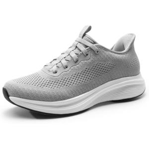 imageBruno Marc Mens Hands Free Slipon Walking Shoes Casual Breathable Comfortable Knit SneakerGrey