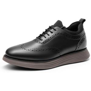 imageBruno Marc Mens MaxFlex Dress Sneakers Oxfords Casual Wingtip Brogue ShoesBlackCoffee