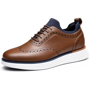 imageBruno Marc Mens MaxFlex Dress Sneakers Oxfords Casual Wingtip Brogue ShoesBrown