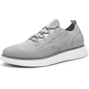 imageBruno Marc Mens MaxFlex Dress Sneakers Oxfords Casual Wingtip Brogue ShoesGreyMesh