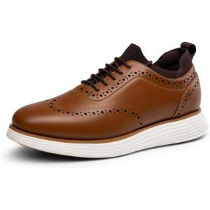 imageBruno Marc Mens MaxFlex Dress Sneakers Oxfords Casual Wingtip Brogue ShoesLight Brownpu
