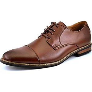 imageBruno Moda Italy Prince Mens Classic Modern Oxford Wingtip Lace Dress ShoesDark Brown