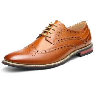 imageBruno Moda Italy Prince Mens Classic Modern Oxford Wingtip Lace Dress ShoesWingtip Brown