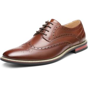 imageBruno Moda Italy Prince Mens Classic Modern Oxford Wingtip Lace Dress ShoesWingtip Dark Brown
