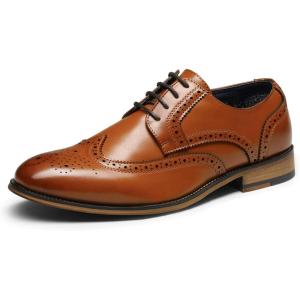 imageBruno Marc Mens Lace Up Soft CapToe Formal Dress ShoesBrownwingtip