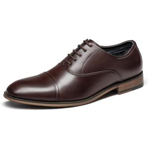 imageBruno Marc Mens Lace Up Soft CapToe Formal Dress ShoesDark Brown