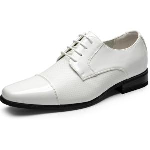 imageBruno Marc Mens Patent Tuxedo Dress Shoes Classic Laceup Formal OxfordsWhitepat