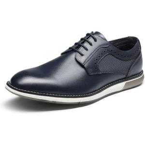 imageBruno Marc Mens Plain Toe Oxford Shoes Business Formal Derby Dress Sneakers Crossflex GentEdgeBlue