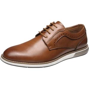 imageBruno Marc Mens Plain Toe Oxford Shoes Business Formal Derby Dress Sneakers Crossflex GentEdgeBrown