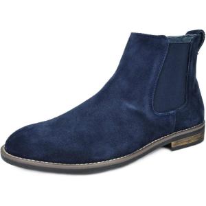 imageBruno Marc Mens Suede Leather Chelsea Ankle BootsNavy