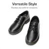 imageDREAM PAIRS Boys Girls Dress Shoes Kids Uniform Formal Classic Oxfords Laceup for Toddler Little Big KidBlackpu