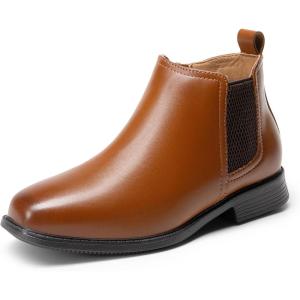 imageDREAM PAIRS Boys Chelsea Boots Side Zipper Classic Dress Boots for KidsCamel