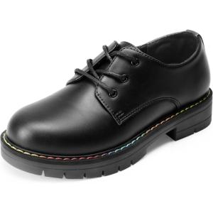 imageDREAM PAIRS Boys Girls Dress Shoes Kids Uniform Formal Classic Oxfords Laceup for Toddler Little Big KidBlackpu