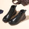 imageBruno Marc Mens Motorcycle Combat Oxford Boot Fur Lining Warm Zipper BootsEngle01black