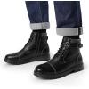 imageBruno Marc Mens Motorcycle Combat Oxford Boot Fur Lining Warm Zipper BootsEngle05black
