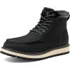 imageBruno Marc Mens Moc Toe Boot Fashion Comfort Casual Wedge BootsBlackFur
