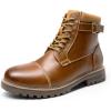 imageBruno Marc Mens Motorcycle Combat Oxford Boot Fur Lining Warm Zipper BootsEngle05brown