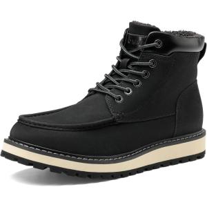 imageBruno Marc Mens Moc Toe Boot Fashion Comfort Casual Wedge BootsBlackFur