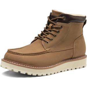 imageBruno Marc Mens Moc Toe Boot Fashion Comfort Casual Wedge BootsBrownFur