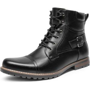 imageBruno Marc Mens Motorcycle Combat Boots Zipper Biker BootBlack3