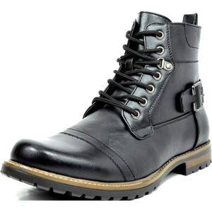 imageBruno Marc Mens Motorcycle Combat Boots Zipper Biker BootBlack5