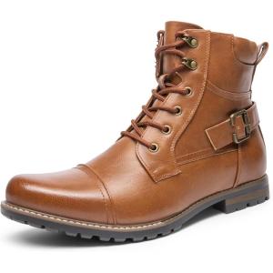 imageBruno Marc Mens Motorcycle Combat Boots Zipper Biker BootBrown3
