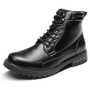imageBruno Marc Mens Motorcycle Combat Oxford Boot Fur Lining Warm Zipper BootsEngle01black