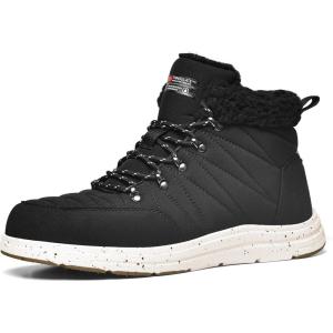 imageBruno Marc Mens Winter Boots Outdoor ColdWeather Warm Lightweight Walking BootsBlack