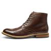imageBruno Marc Mens Dress Ankle Motorcycle BootsDark Brown