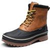 imageBruno Marc Mens Insulated Waterproof Snow Boots Warm Fur Lined Outdoor Winter BootBrownYellow