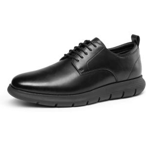 imageBruno Marc Mens Casual Dress Sneakers Formal Business Shoes Breathable Leather Upper Comfort Lightweight Cushioning Oxfords Crossflex NeatLiteAll Black