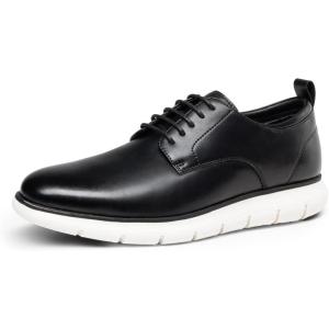 imageBruno Marc Mens Casual Dress Sneakers Formal Business Shoes Breathable Leather Upper Comfort Lightweight Cushioning Oxfords Crossflex NeatLiteBlack