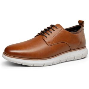 imageBruno Marc Mens Casual Dress Sneakers Formal Business Shoes Breathable Leather Upper Comfort Lightweight Cushioning Oxfords Crossflex NeatLiteBrown