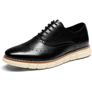 imageBruno Marc Mens Crossflex Dress Sneakers Casual Oxford Formal ShoesBlackGw