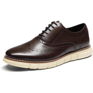 imageBruno Marc Mens Crossflex Dress Sneakers Casual Oxford Formal ShoesDarkBrownGw