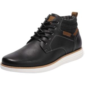 imageBruno Marc Mens Mid Top Chukka Sneaker Lace Up Dress BootBlack