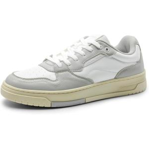 imageDREAM PAIRS Mens Casual Dress Sneakers Laceup Skate Shoes Comfortable Retro Fashion SneakersGreyWhite