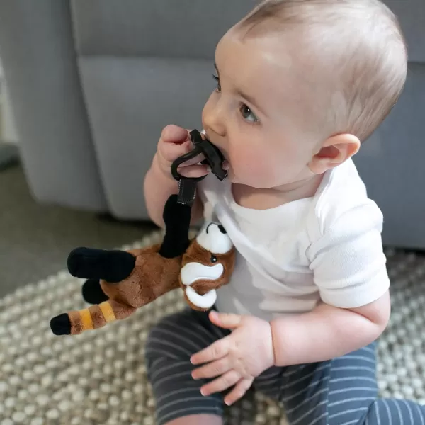 Dr. Brown's Baby Lovey Pacifier and Teether Holder, Deer with Pink HappyPaci, 100% Silicone, 0-6m